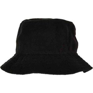 Flexfit Unisex Hoed Badstof Bucket Hat Black One Size, zwart, Eén maat