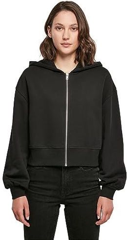 Build Your Brand Oversized damesjack met ritssluiting, verkrijgbaar in vele verschillende kleuren, maten XS tot 5XL, zwart, XS