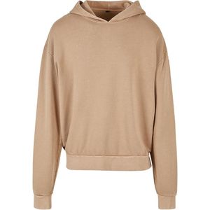 Build Your Brand Acid Washed Oversized Capuchon Beige Man