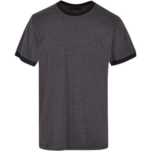 Build your Brand Men´s Ringer Tee BYBB022 - CHARCOAL/BLACK - M