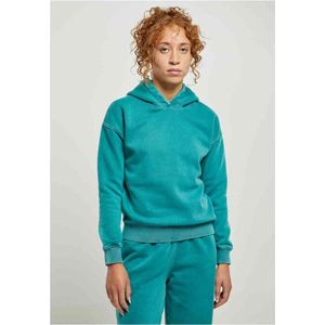 Urban Classics - Ladies Stone Washed Hoody - Damestrui - Watergreen
