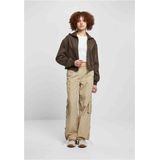 Urban Classics - Oversized Jas - Damesjack - Zwart - Geborsteld Fleece