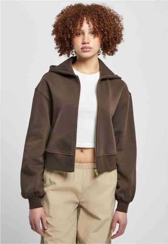 Urban Classics - Oversized Jas - Damesjack - Zwart - Geborsteld Fleece
