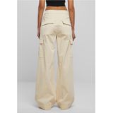 Urban Classics - High Waist Wide Leg Twill Cargobroek Ivoorkleurig