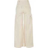 Urban Classics - High Waist Wide Leg Twill Cargobroek Ivoorkleurig