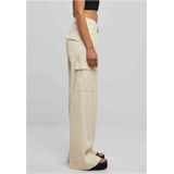 Urban Classics - High Waist Wide Leg Twill Cargobroek Ivoorkleurig
