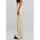 Urban Classics - High Waist Wide Leg Twill Cargobroek Ivoorkleurig