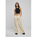 Urban Classics - High Waist Wide Leg Twill Cargobroek Ivoorkleurig