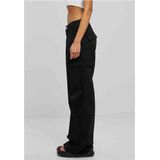Urban Classics - High Waist Wide Leg Twill Cargobroek   Zwart