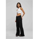 Urban Classics - High Waist Wide Leg Twill Cargobroek   Zwart