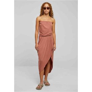 Urban Classics - Viscose Bandeau Lange Jurk - Oranje