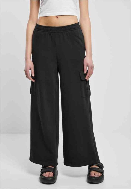 Urban Classics - Highwaist Wide Leg Cargobroek - Zwart