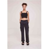 Urban Classics - High Waist Straight Denim Cargobroek Zwart