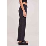 Urban Classics - High Waist Straight Denim Cargobroek Zwart