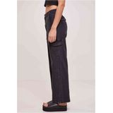 Urban Classics - High Waist Straight Denim Cargobroek Zwart