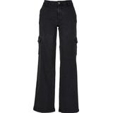 Urban Classics - High Waist Straight Denim Cargobroek Zwart