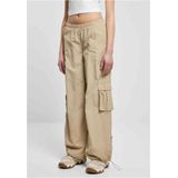 Urban Classics - Wide Crinkle Nylon Cargobroek - Beige