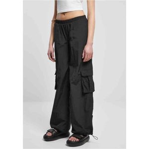 Urban Classics - Wide Crinkle Nylon Cargobroek   Zwart