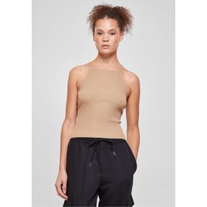 Urban Classics Rib Knit Crossed Back Top voor dames, Unionbeige, XS