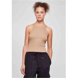 Urban Classics - Rib Knit Crossed Back Top - Unionbeige - Crop Top