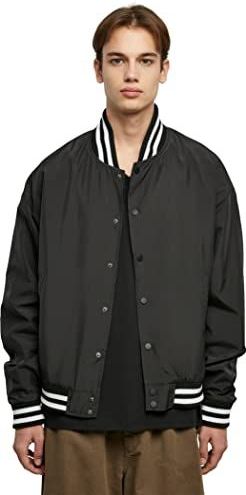 Urban Classics Lichte collegejas voor heren, zwart.