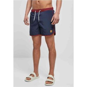 Urban Classics - Retro - Zwemshort - Bourgondië/Midnightnavy - Normale Pasvorm, Duurzame Materialen