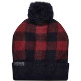 Urban Classics Uniseks Pom beanie-muts, zwart/rood, Eén maat