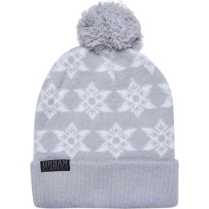 Urban Classics Uniseks gebreide muts Pom Beanie lightasphalt one size, Lichtopbrengst, Eén maat