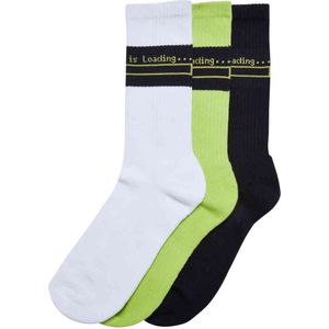Urban Classics - Loading Socks - 3-Pack - Wit/Zwart/Frozen Yellow - Enkelsokken