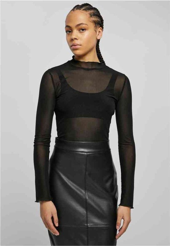 Urban Classics - Mesh Turtleneck Bodysuit - Zwart