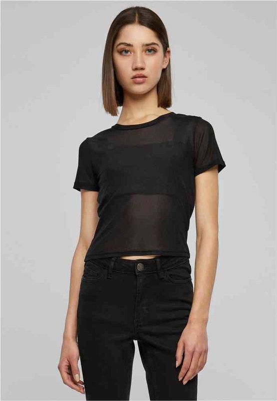 Urban Classics - Short Mesh Tee Top - Zwart