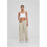 Urban Classics - Low Waist Denim Cargobroek Gebroken wit
