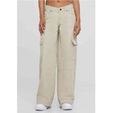 Urban Classics - Low Waist Denim Cargobroek Gebroken wit