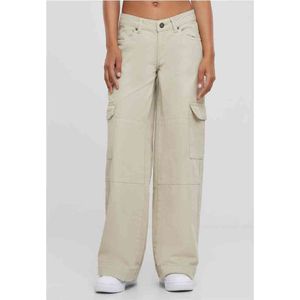 Urban Classics - Low Waist Denim Cargobroek Gebroken wit