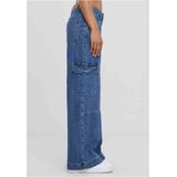 Urban Classics - Low Waist Denim Cargobroek Donkerblauw