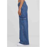 Urban Classics - Low Waist Denim Cargobroek Donkerblauw