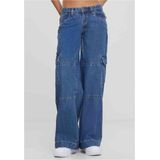 Urban Classics - Low Waist Denim Cargobroek Donkerblauw