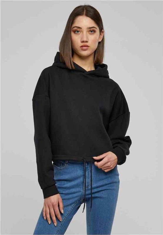 Urban Classics - Cropped Oversized Hoodie/trui - Zwart