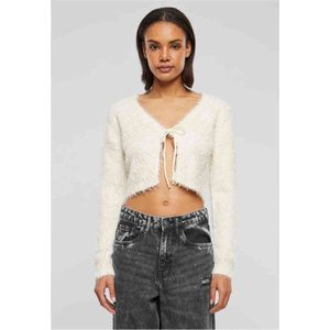 Urban Classics - Tied Cropped Feather Cardigan - XS - Beige