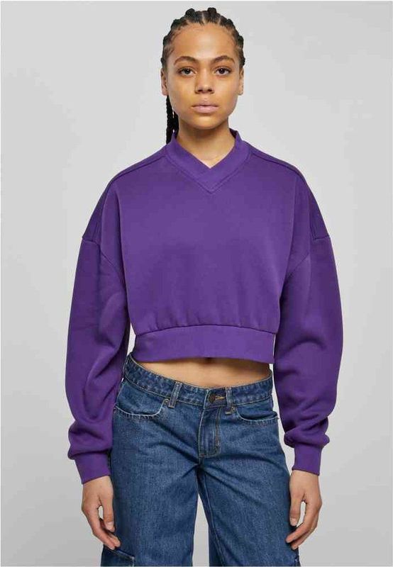 Urban Classics - V-Neck Crop Sweater/Trui - Paars