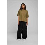 Urban Classics - Organic Heavy Slit Dames T-shirt - Olijfgroen