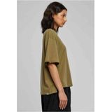 Urban Classics - Organic Heavy Slit Dames T-shirt - Olijfgroen