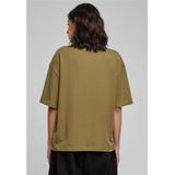 Urban Classics - Organic Heavy Slit Dames T-shirt - Olijfgroen