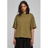 Urban Classics - Organic Heavy Slit Dames T-shirt - Olijfgroen