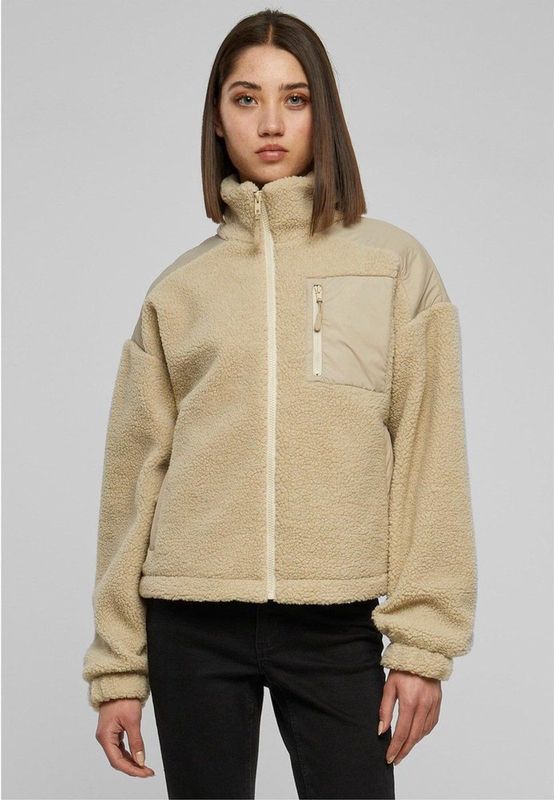 Urban Classics - Sherpa Mix Jas - Tussenjas - Beige - Polyester/Nylon