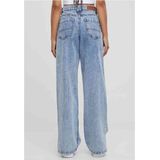 Urban Classics - Wide Leg Slit Denim tinted lightblue washed Broek rechte pijpen Blauw