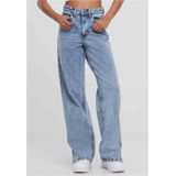 Urban Classics - Wide Leg Slit Denim tinted lightblue washed Broek rechte pijpen Blauw