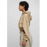 Urban Classics - Cropped Heavy Hoody - Warm Zand - Dames