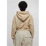 Urban Classics - Cropped Heavy Hoody - Warm Zand - Dames