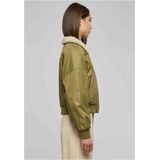 Dames - Bomberjack - Effen - Zwart - Nylon Keper - Sherpa Kraag